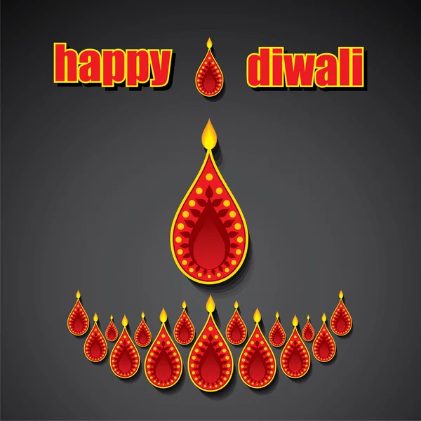 Créatif heureux diwali salutation design — Image vectorielle