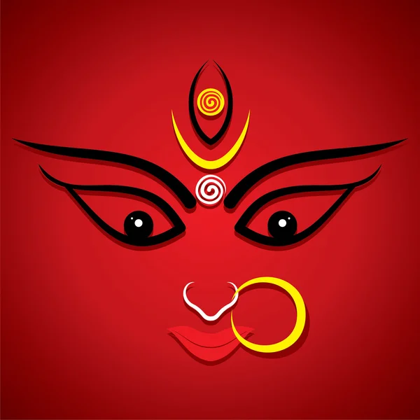 Maa durga diseño de la cara — Archivo Imágenes Vectoriales