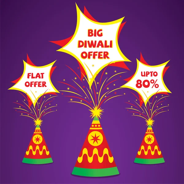 Diwali ofrecen banner o diseño de volante — Archivo Imágenes Vectoriales