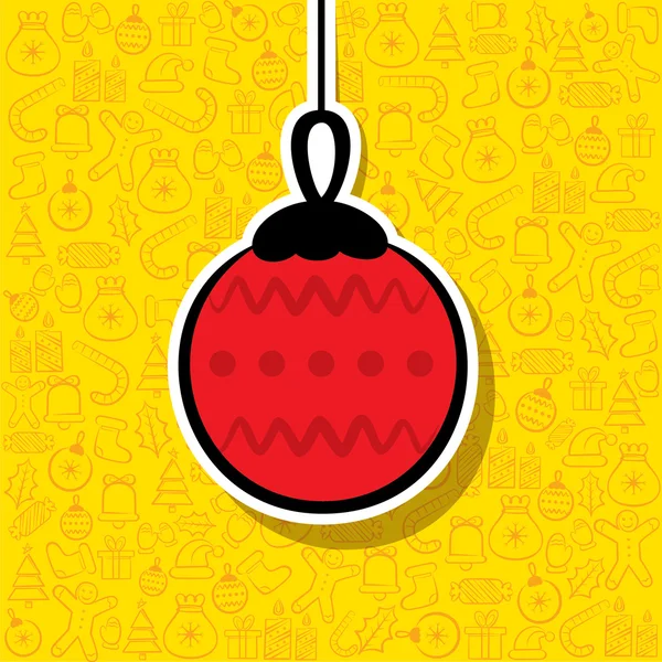 Opknoping Kerstmis bal pictogram — Stockvector