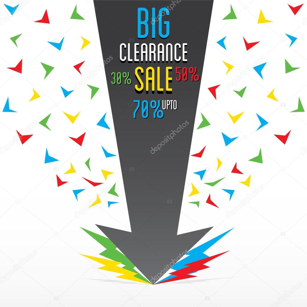 creative arrow show the high price drop, discount offer banner