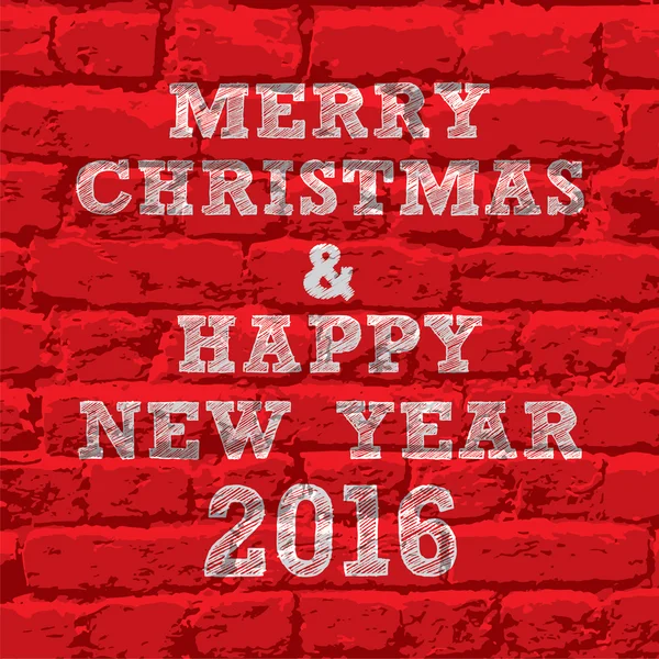 메리 크리스마스와 새 해 2016의 크리에이 티브 포스터 — 스톡 벡터
