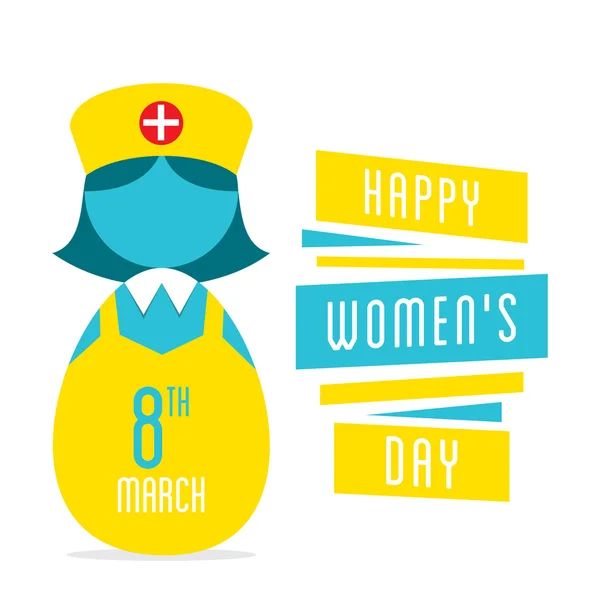 Happy women's day greeting card — Stock Vector