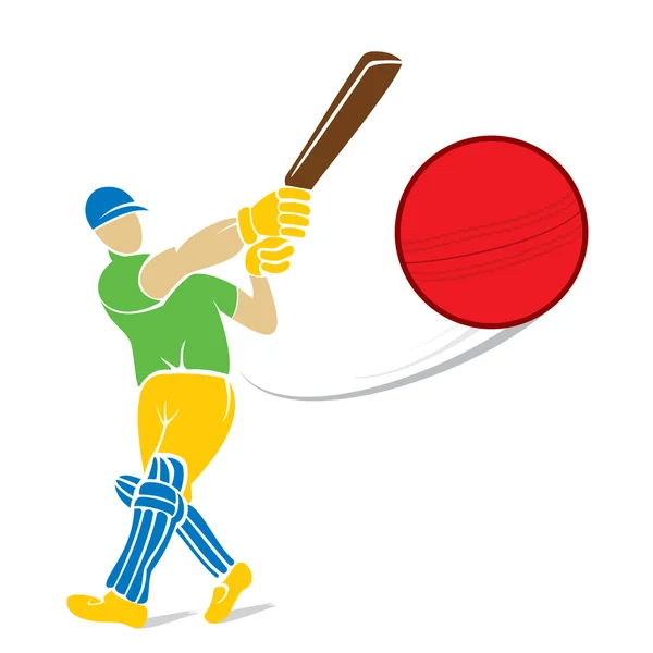 Farbenfroher Cricketspieler — Stockvektor