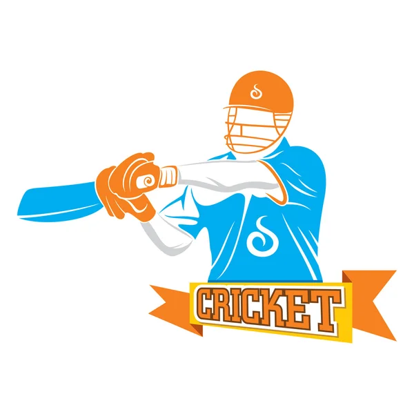 Colorful cricket player — Stock Vector