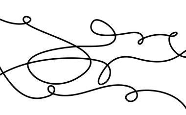 Dalgalı kıvrımlı bir çizgi. Devamlı çizgi karalamaları dalgalı desen oluşturur. Kıvrımlar akışkan karalamalar ve organik karışıklıklar minimalist tasarım ile soyut arkaplanlar yaratır. Soyut dalgalı çizgi deseni