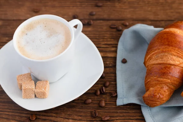 Доброе Утро Кофе Чашка Горячего Ароматного Кофе Эспрессо Капучино Французским — стоковое фото