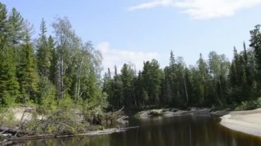 kamera Yamal Yarımadası Pur, Rusya, Nehri Deltası üzerinde uçuyor