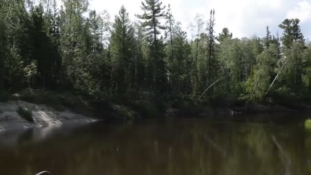 Kamera a repülés alatt a folyó delta Pur, Oroszország, a Jamal-félsziget — Stock videók