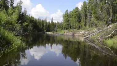 kamera Yamal Yarımadası Pur, Rusya, Nehri Deltası üzerinde uçuyor