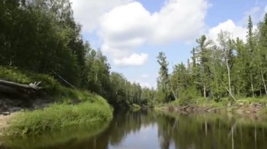 kamera Yamal Yarımadası Pur, Rusya, Nehri Deltası üzerinde uçuyor