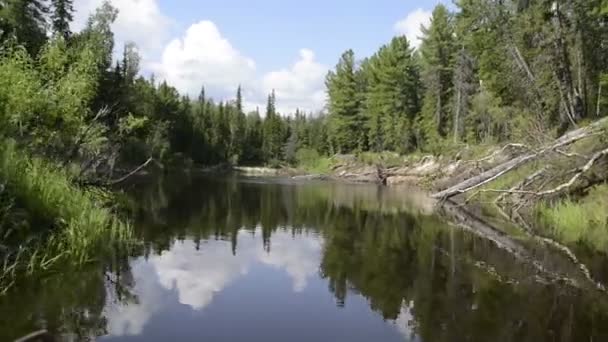 Macchina fotografica sta sorvolando il delta del fiume Pur, Russia, la penisola di Yamal — Video Stock