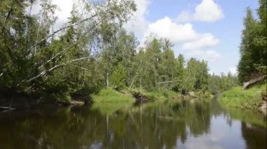 kamera Yamal Yarımadası Pur, Rusya, Nehri Deltası üzerinde uçuyor