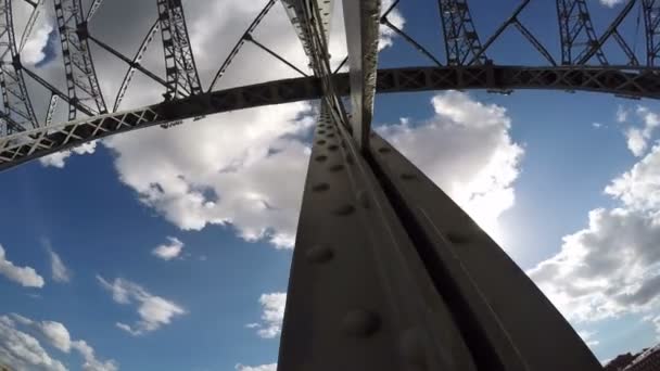 Time-lapse photography Bolsheokhtinsky Bridge in St. Petersburg — Stock Video