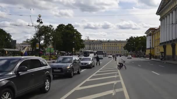 Festival Moto Internasional "Harley Moto Days" Pengambilan gambar di Sankt Peterburg — Stok Video