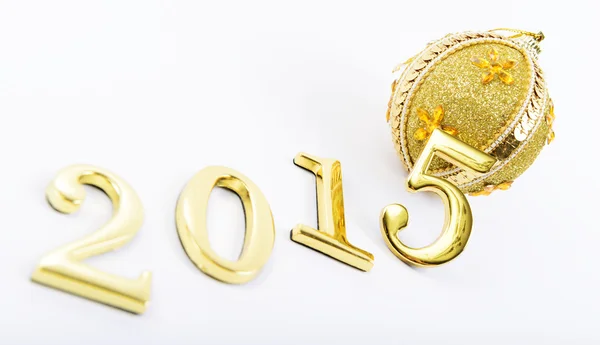 Gold figures of the new 2015 year on a white background — Stock Photo, Image