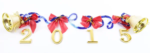 Gold figures of the new 2015 year on a white background — Stock Photo, Image