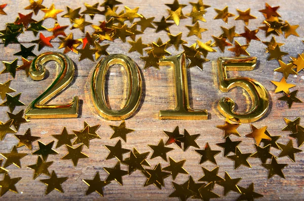 New year composition of golden numbers 2015 year — Stock Photo, Image