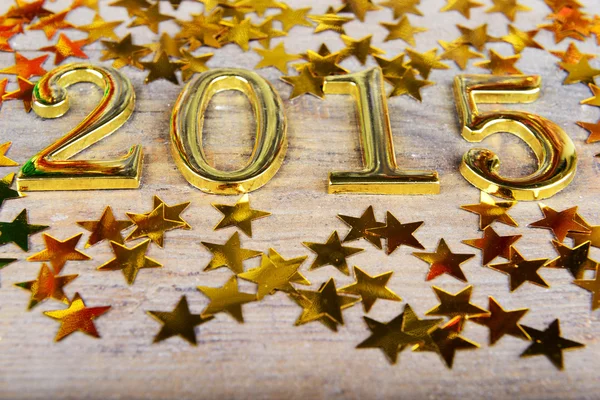 New year composition of golden numbers 2015 — Stock Photo, Image