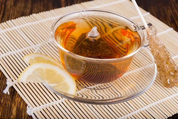 Tea composition on a wooden background — Stock Photo, Image