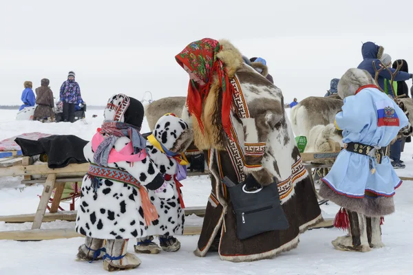 Nenets no festival nacional "Day Reindeer Herders 'na Sibéria — Fotografia de Stock