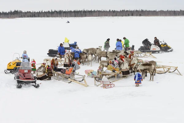 Nenets en el festival nacional "Day Reindeer Herders" en el Yamal — Foto de Stock