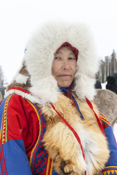 Portrait of woman in national clothes — Stock Photo, Image