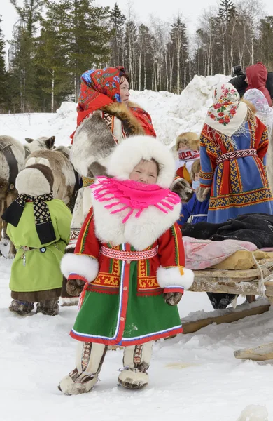 Nenets au festival national "Day Reindeer Herders" en Sibérie Images De Stock Libres De Droits