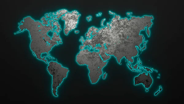 Silhueta Mapa Mundo Fundo Luz Colorida Ilustração — Fotografia de Stock