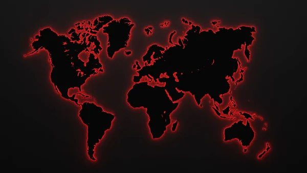Силуэт Карты Мира Цветном Фоне Иллюстрация — стоковое фото