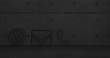 soyut temas simgeleri alfa maskeli neon ışık olarak 4k - 3D görüntüleme