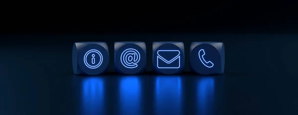 Arkaplandaki neon ışığı olarak soyut bağlantı simgesi - 3B Görüntü