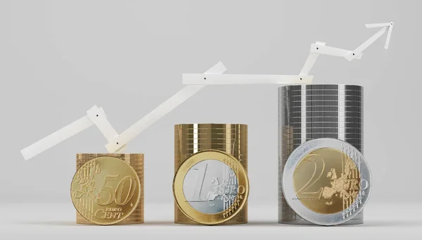 abstract euro coins as finance symbol - 3D Illustration