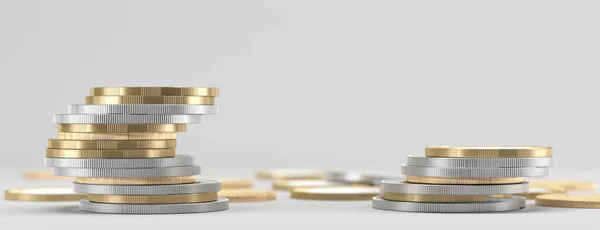 abstract euro coins as finance symbol - 3D Illustration