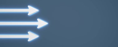 Arkaplanda oklar olan soyut iş simgesi - 3B İllüstrasyon