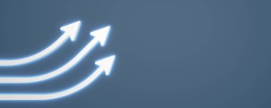 Arkaplanda oklar olan soyut iş simgesi - 3B İllüstrasyon