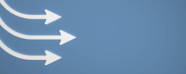 Arkaplanda oklar olan soyut iş simgesi - 3B İllüstrasyon