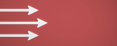 Arkaplanda oklar olan soyut iş simgesi - 3B İllüstrasyon