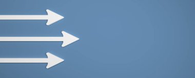 Arkaplanda oklar olan soyut iş simgesi - 3B İllüstrasyon