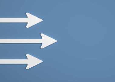 Arkaplanda oklar olan soyut iş simgesi - 3B İllüstrasyon