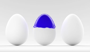 Arkaplanının önünde soyut renkli Paskalya yumurtası - 3D Görüntü