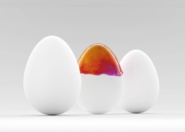 Arkaplanının önünde soyut renkli Paskalya yumurtası - 3D Görüntü