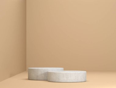 Arkaplandaki sunum aşaması olarak soyut taş şablonu - 3B Görüntü