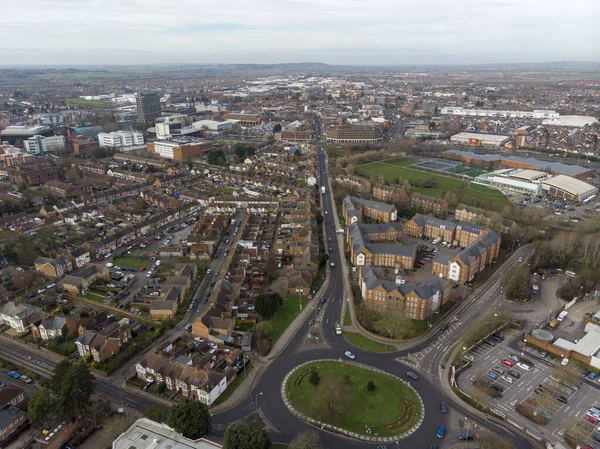 Letecká Fotografie Britského Města Aylesbury Střední Anglii Velké Británii Zobrazující — Stock fotografie