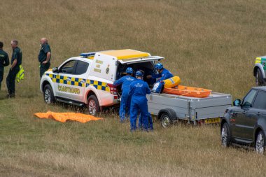 Doğu Sussex, Beachy Head, İngiltere 10 Temmuz 2019: HM Sahil Güvenlik Kurtarma Ekibi ve Sussex Polisi, dünyanın en yaygın intihar noktalarından biri olan Beachy Head 'de meydana gelen bir olaya katıldı.