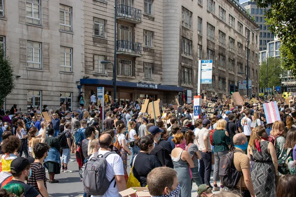 Лидс Великобритания Июня 2020 Года Протестующие Центре Лидса Против Жизни — стоковое фото