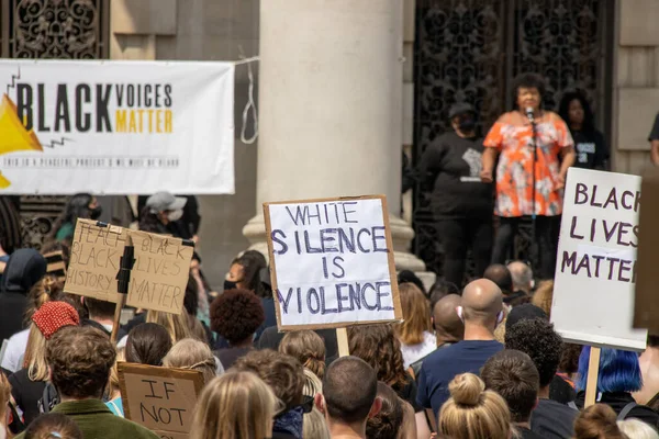 Leeds Juni 2020 Demonstranten Het Centrum Van Leeds Protesteren Tegen — Stockfoto