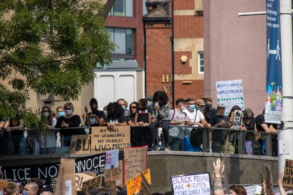 Великобритания Лидс Июня 2020 Протестующие Центре Лидса Против Жизни Чернокожих — стоковое фото