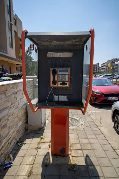 Obzor Bulharsko Srpna 2019 Telefonní Budka Ulici Města Obzor Typická — Stock fotografie