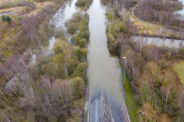 Aerial Drone Photo Town Allerton Bywater Castleford Leeds West Yorkshire — Stock Photo, Image